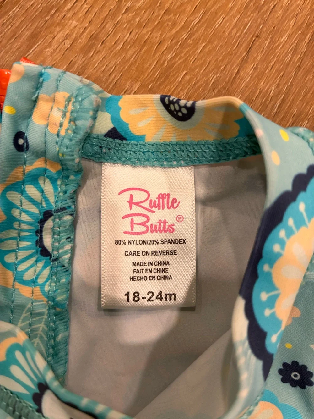 Ruffle Butts One Piece Rashguard Swimsuit Beach Vacation Swim Summer 18-24m